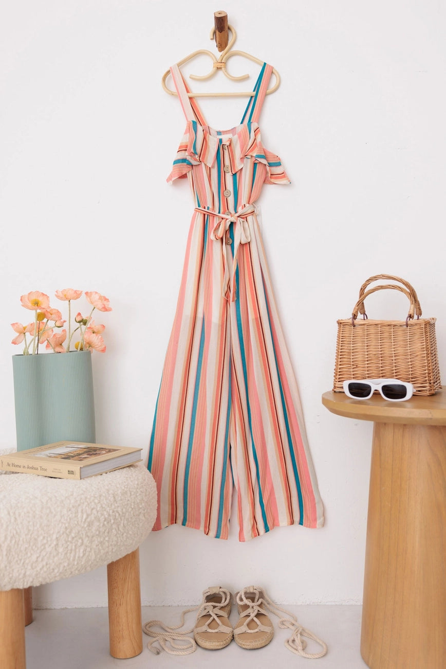 Boho Striped Tank Romper