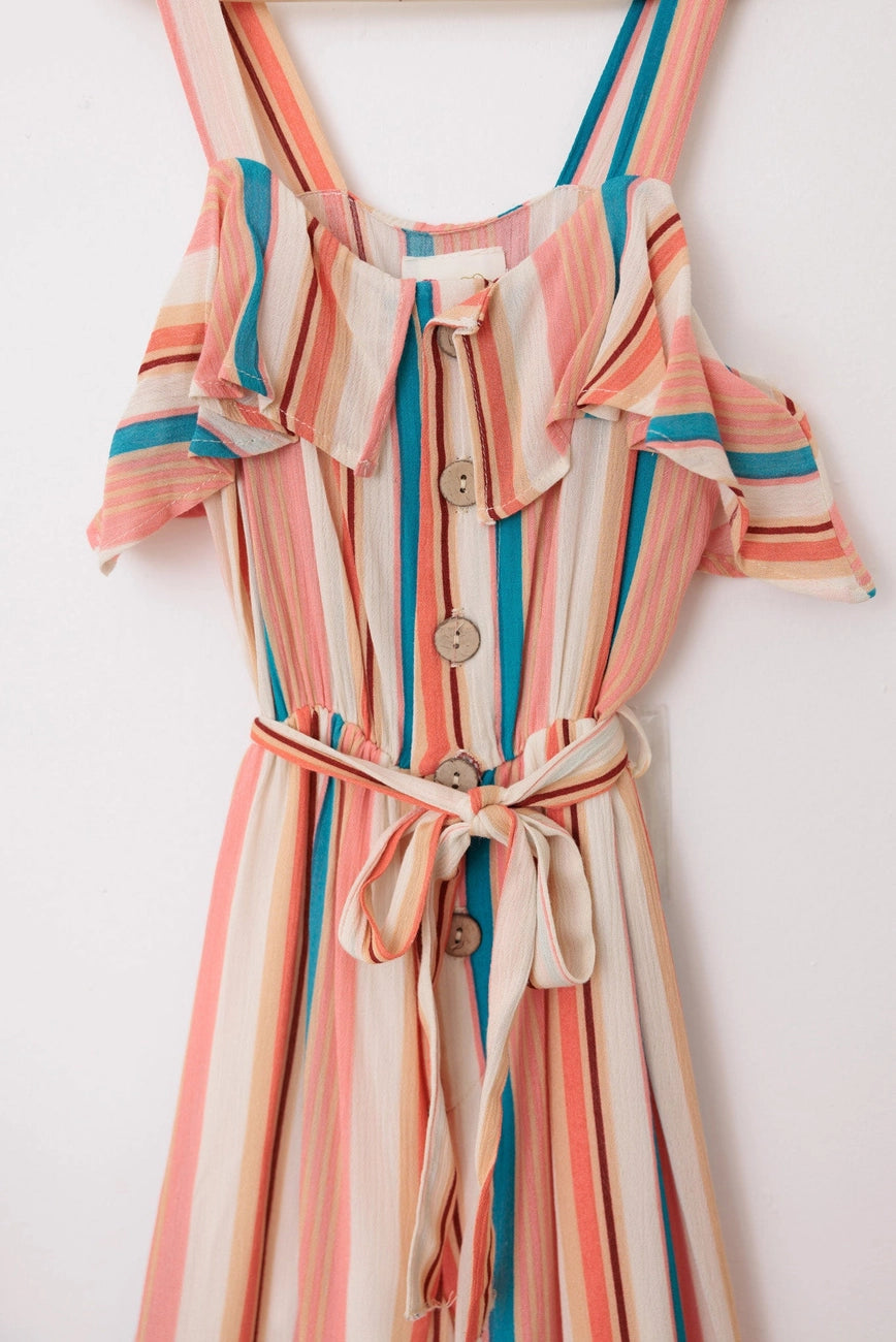 Boho Striped Tank Romper