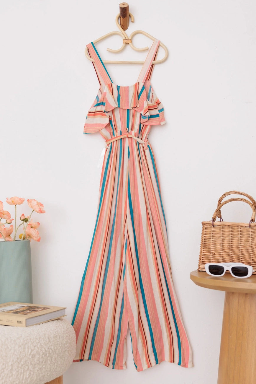 Boho Striped Tank Romper