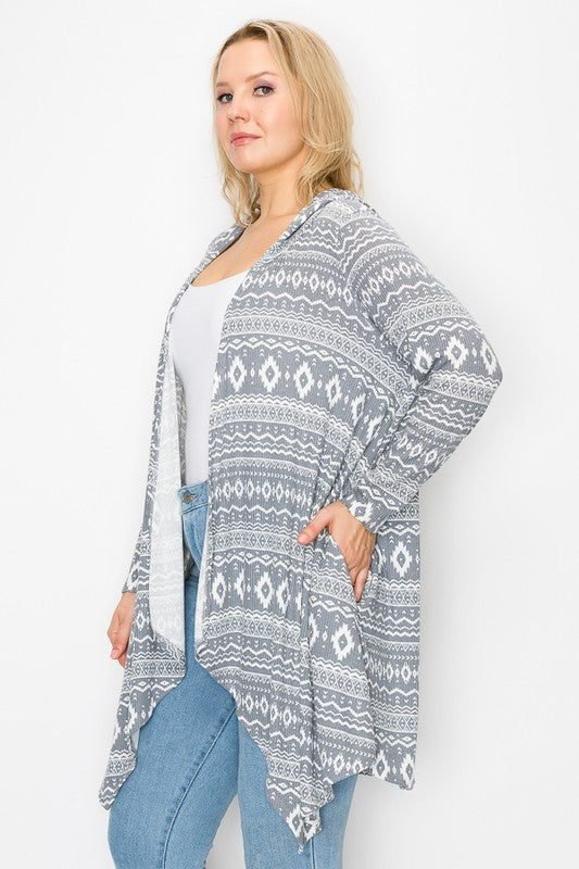 Hooded Grey Cardigan