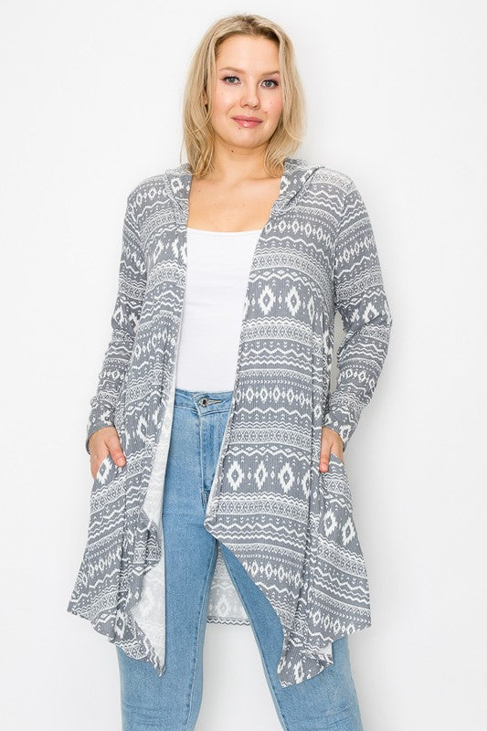 Hooded Grey Cardigan