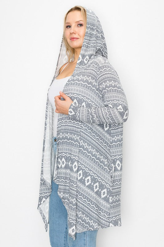 Hooded Grey Cardigan