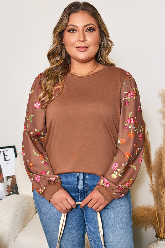 Brown Floral Top