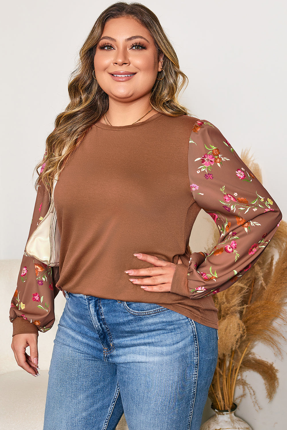 Brown Floral Top